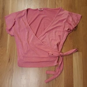Caution to the wind pink crop top